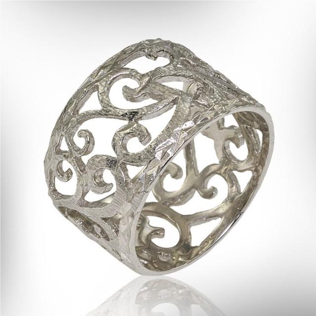 Sterling Silver Ornate Ring Lace Ring 