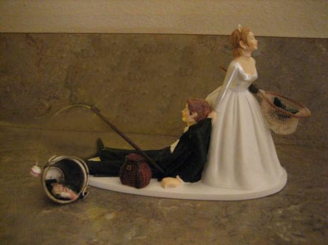 Fishing Themed Wedding Cake Topper For The Groom Groom S Cake