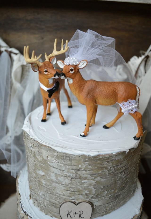 Sign Hunting Wedding Cake Topper Deer Wedding Buck And Doe Woodland Wedding Rustic Wedding Cake 