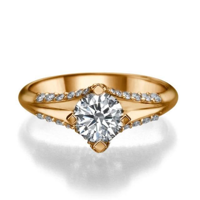 Split Shank Ring Rose Gold Engagement Ring 0 86 Tcw Diamond Ring