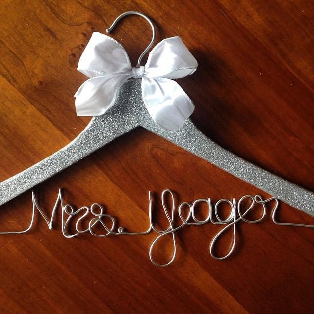 Glitter Hangers. Sparkle Hanger. Mrs Wedding Dress Hanger. Glitter Name