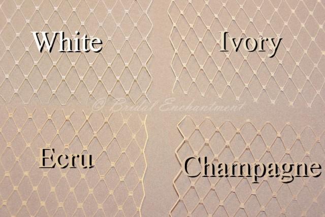 Birdcage Veil Fabric Sample French Netting Color Swatch White Birdcage Veil Fabric Sample French Netting Color Swatch White Ivory Champagne 2402078 Weddbook
