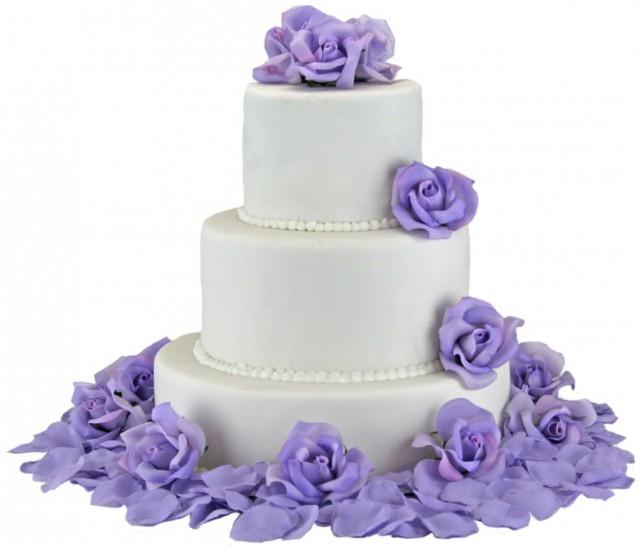 Decor Lavender Silk Rose Cake Flowers 2402597 Weddbook