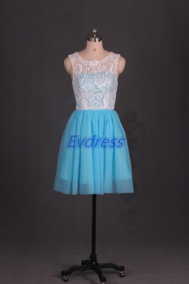 Short Blue Tulle Bridesmaid Dress Cheap Bridesmaid Gowns Cute Women