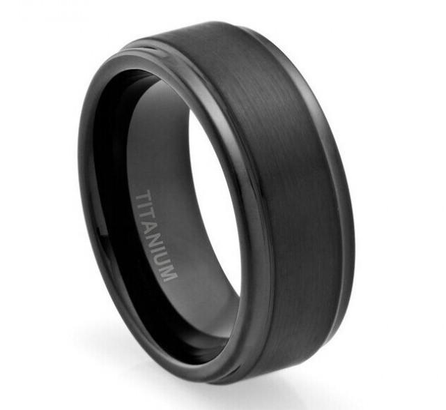 Titanium Wedding Band, Titanium Ring,Titanium Engagement Ring,8MM Men's