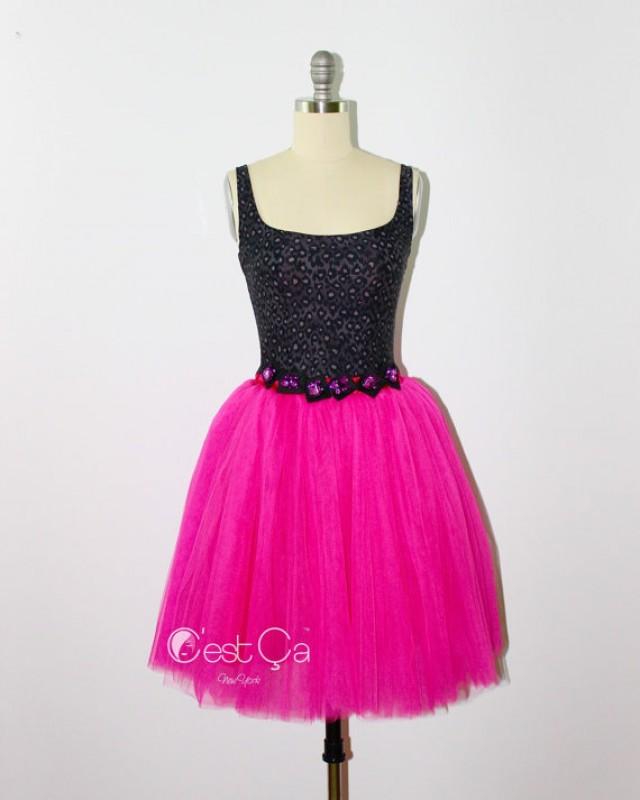 Cassie Tulle Skirt In Fuchsia Puffy Princess Tutu In Hot Pink Bridesmaid Wedding Skirt 0338