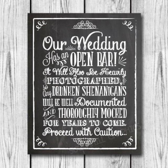 Chalkboard Shenanigans Wedding Sign, Printable Wedding Sign, Chalkboard