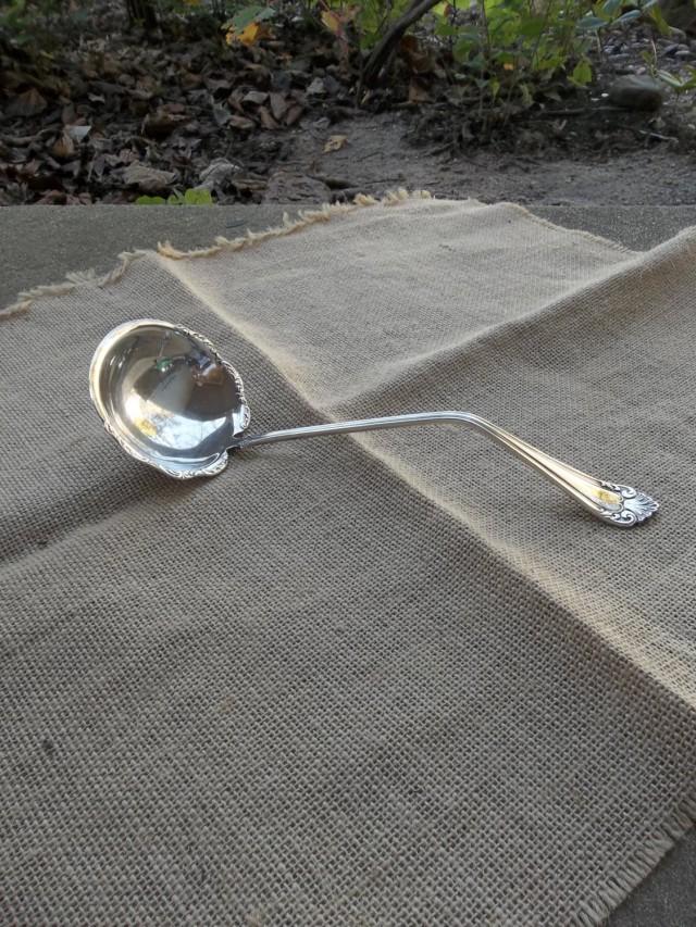 Antique Silver Ladle Vintage Flatware Silver Plate Punch Ladle PURITAN