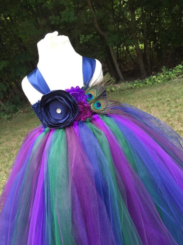 peacock tulle dress