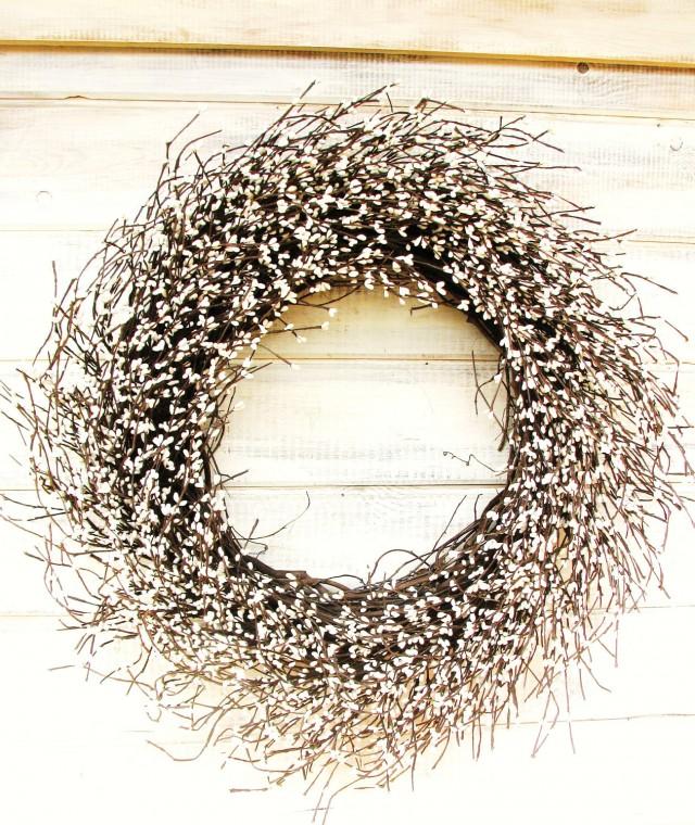 WHITE Wedding WreathLARGE Antique White WreathWedding Wreaths