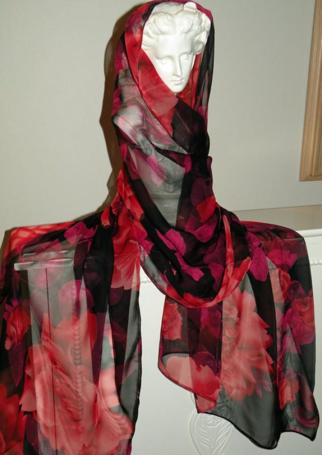 dark red chiffon fabric