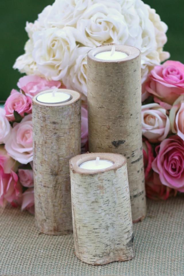 Decor Birch Candles Rustic Wedding Decor 2406502 Weddbook