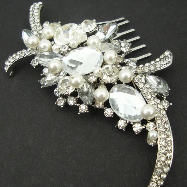 Bridal Hair Comb Art Deco Crystal Rhinestone Wedding Hair Comb