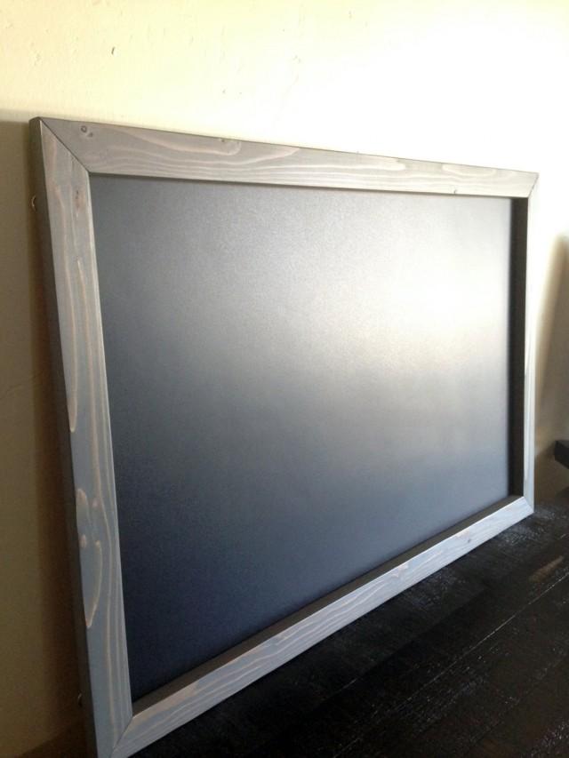 Large Framed Magnetic Chalkboard X Rustic Frame Reclaimed Wood