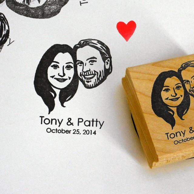 Personalized Gifts For Couple / Custom Portraits Stamps / Self Ink