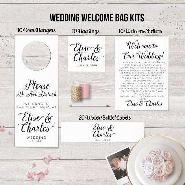 Wedding Bag Kits, Wedding Hotel Bag Set,Wedding Door Hangers