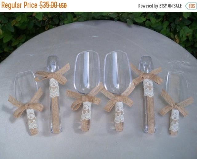 ON SALE Candy Buffet Scoops / Vintage Rustic Wedding Scoops / Candy Jar Scoops / 6 Candy Scoops
