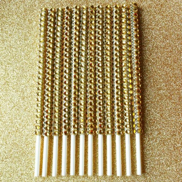 Gold Bling Cake Pop Sticks Candy Bar Supply Dessert Buffet Sticks Gold
