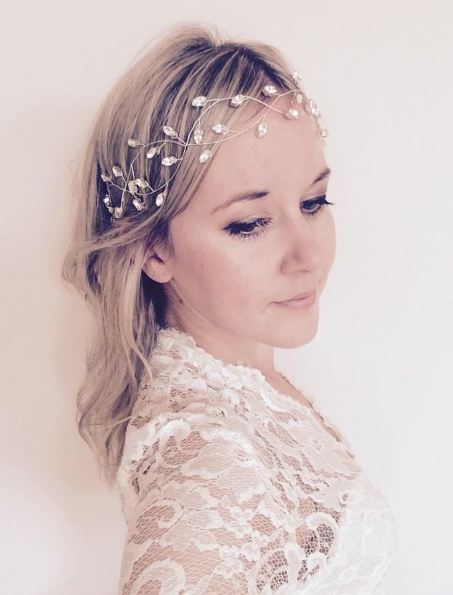 Bridal Hair Vine, Wedding Accesories, Crystal Headpiece, Winter Wedding Headpiece, Crystal Bride