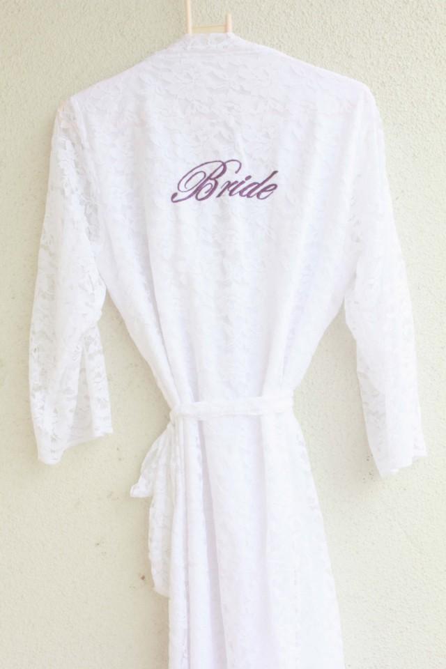 Brides And Bridesmaid Robes Satin And Lace Robe Wedding Robe Dressing Gown Bridal Lingerie 6220