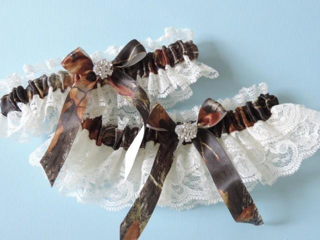 Real Tree Mossy Oak Wedding Garter Set Camouflage Garter Garters Camo Garter Camo Wedding 0778