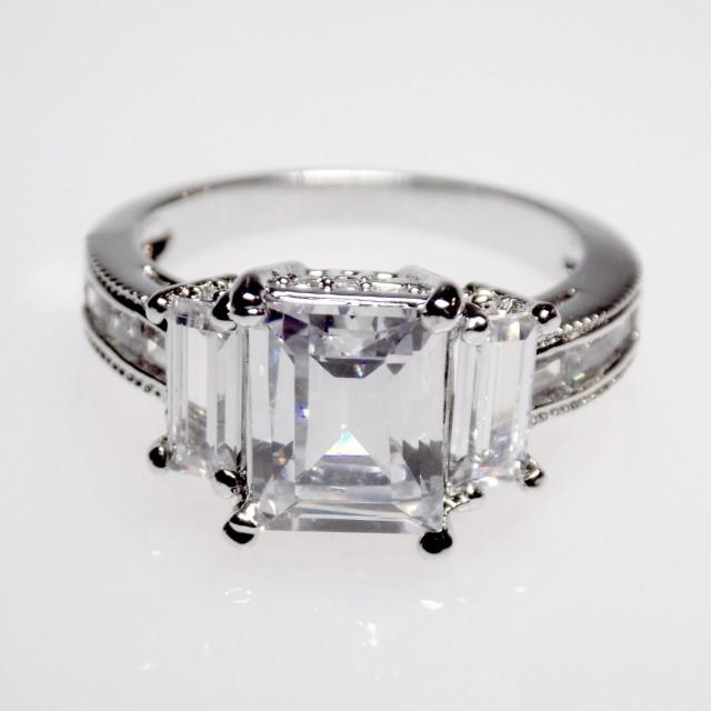 5.1 Carat Emerald Cut Engagement Ring Wedding Ring Anniversary Ring