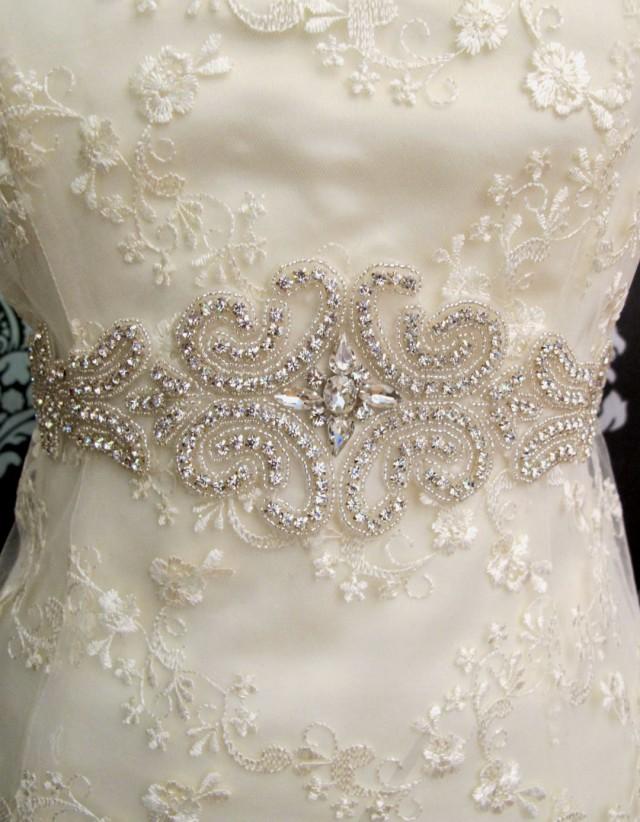 Rhinestone Applique Bridal Sash Crystal Wedding Belt 2412401 Weddbook