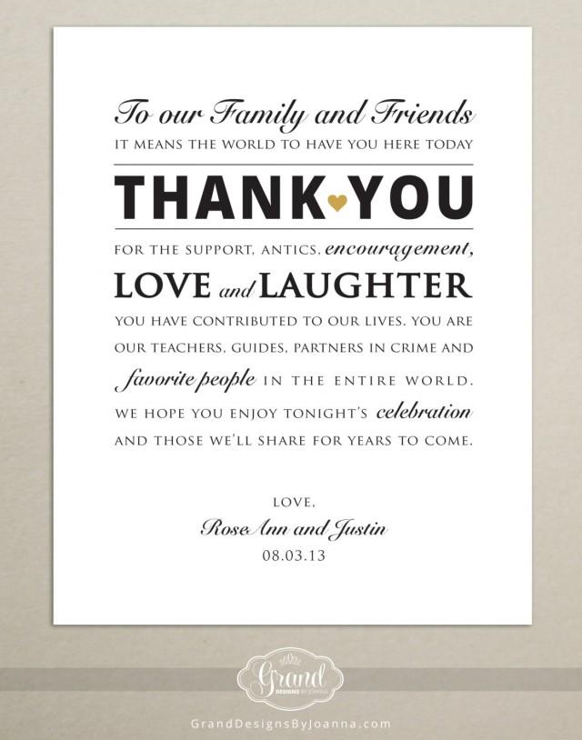 Custom Size Wedding Reception Thank You Card Wedding Signage