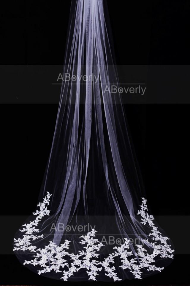 one tier ivory wedding veil
