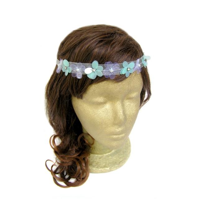 Mint Headband, Flower Hair Piece, Boho Headband, Bridesmaid Hair Accessories, Bachelorette