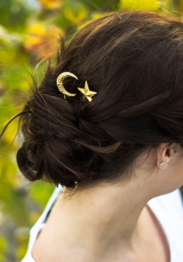 Moon /& Star Hair Pins