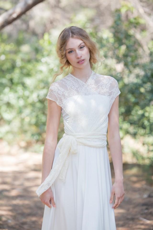 Lace Overlay Wedding Dress, Lace Wedding Dress, Ivory Wedding Dress