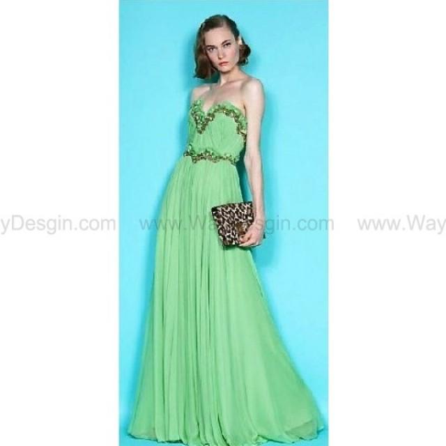 Marchesa Inspired Strapless Sweetheart Blue Chiffon Simple