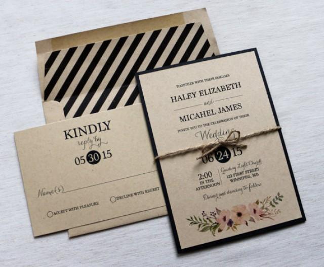 Modern Wedding Invitation, Rustic Wedding Invitation, Vintage Wedding 