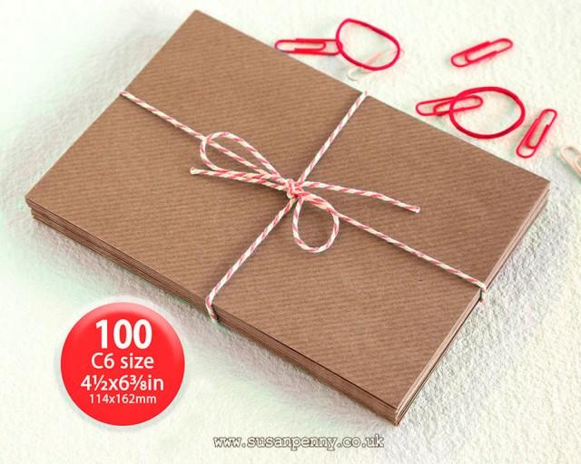 Kraft Envelopes Pk C Brown Ribbed Envelopes X