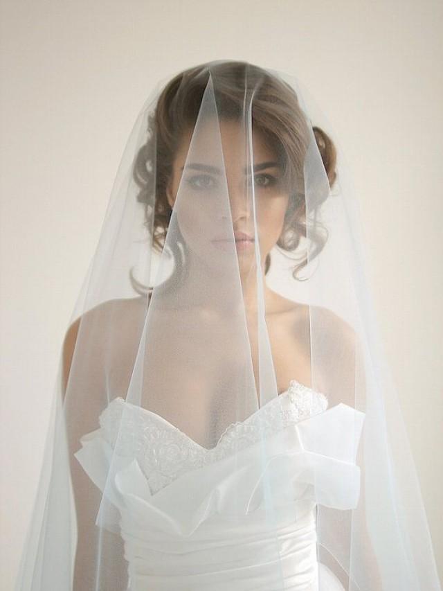 cathedral wedding veil with blusher