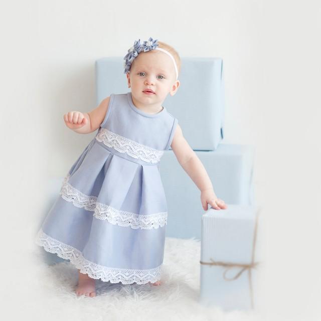 blue gown for baby girl