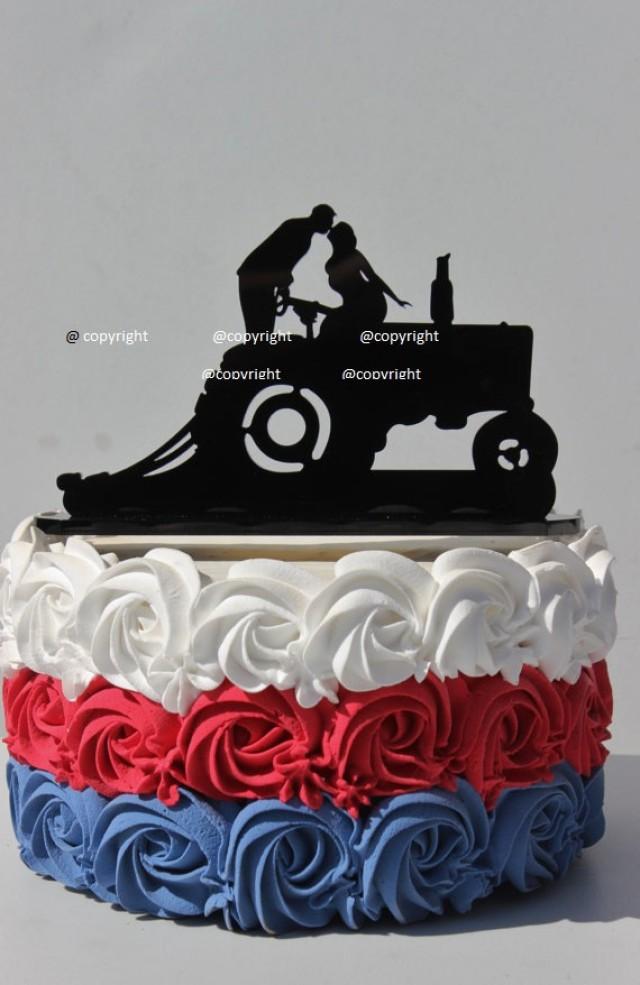 Wedding Party Reception Country Farmer Cake Topper Red Baseball Cap Redneck 