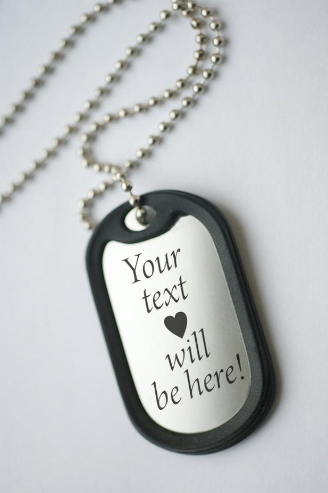 Dog Tag Pendant Necklace, Personalized 