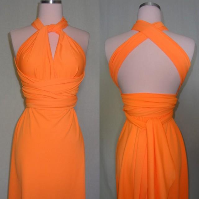 neon orange party dress