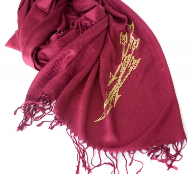 burgundy and gold scarf