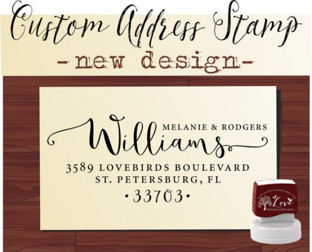 Custom Address Stamp Self Inking Cute Connecting Heart Name Stamp