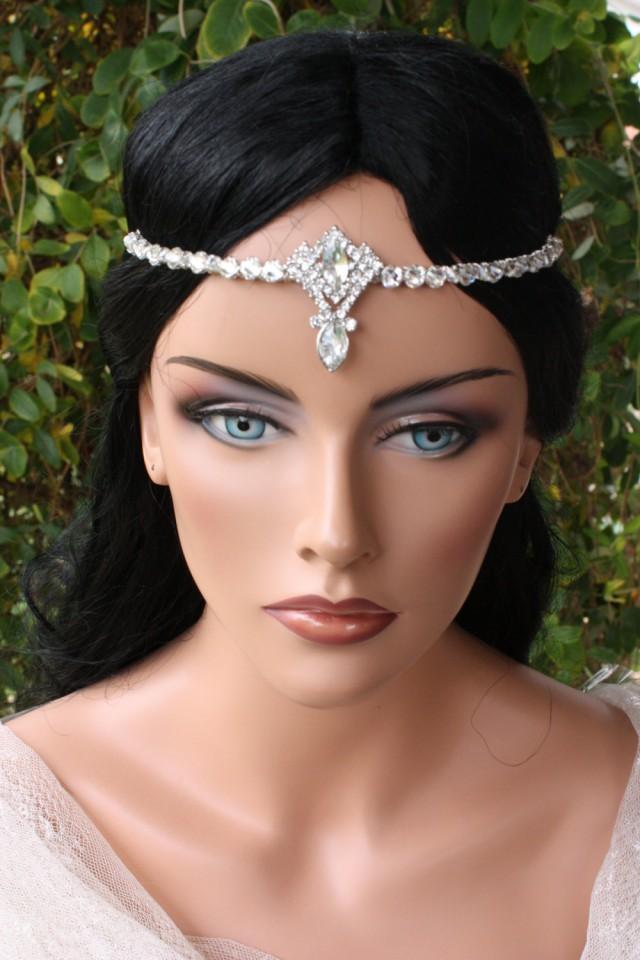 Bridal Head Circlet Head Piece With Rhinestones And Crystals