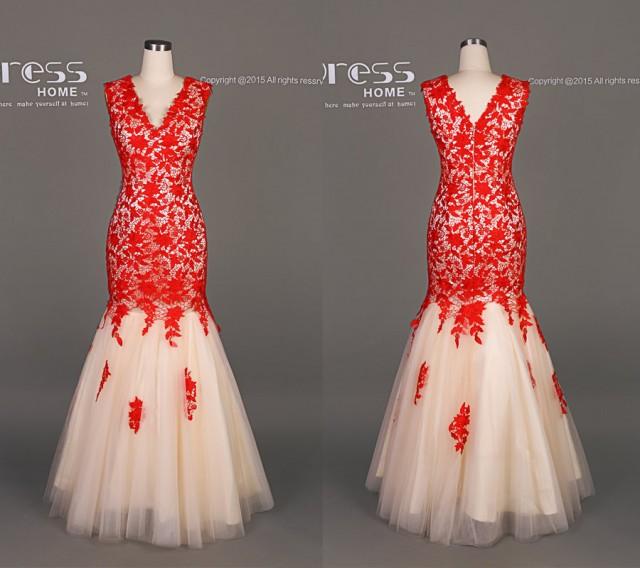 red mermaid tail dress