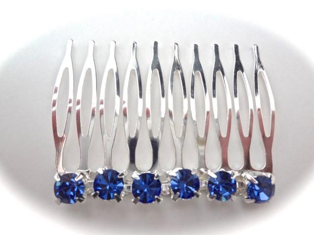 Blue Crystal Hair Comb - wide 3