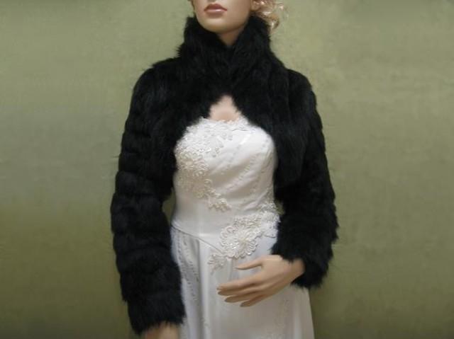 black fur shrug