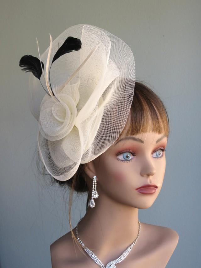 Ivory Wedding Head Piece Kentucky Derby Hat Fascinator Wedding