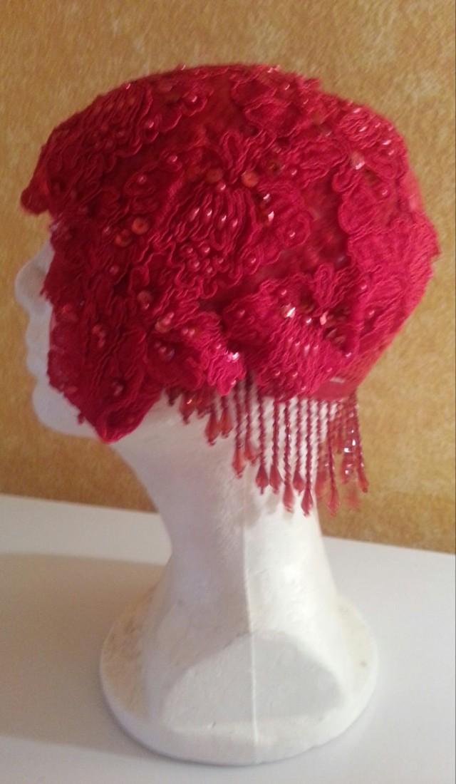 beaded flapper hat
