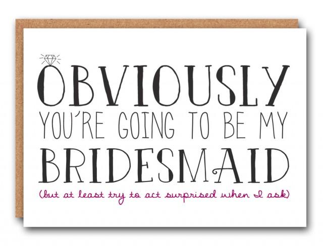 Funny Bridesmaid Card Bridesmaid Ask Card Bridesmaid Card
