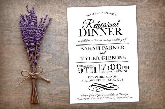Printable Rehearsal Dinner Invitation Elegant Modern Simple